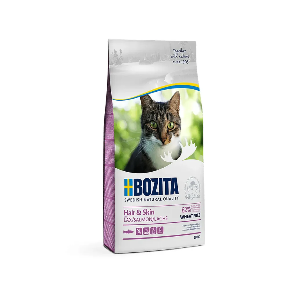 Bozita Hair & Skin Wheat Free med laks tørfoder til katte - Image 2