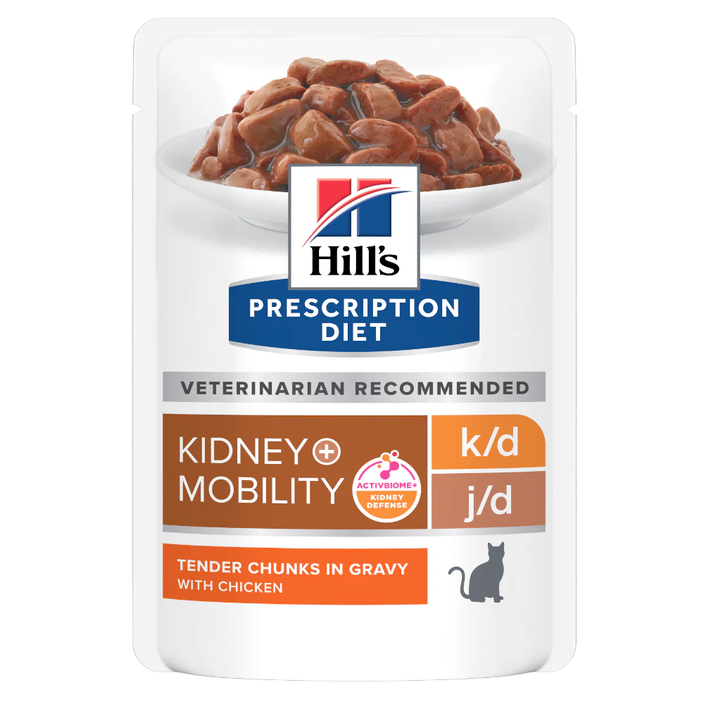 Hill's PRESCRIPTION DIET k/d + Mobility vådfoder til katte med kylling - 12x85g portionsposer - Image 7