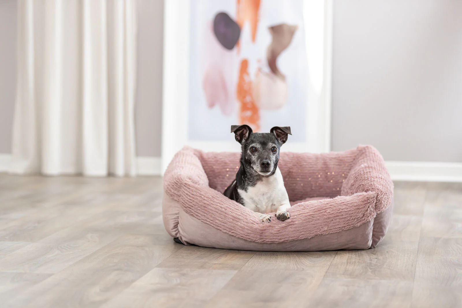Hundeseng med juleglimmer - Rosa eller Grå - Image 3