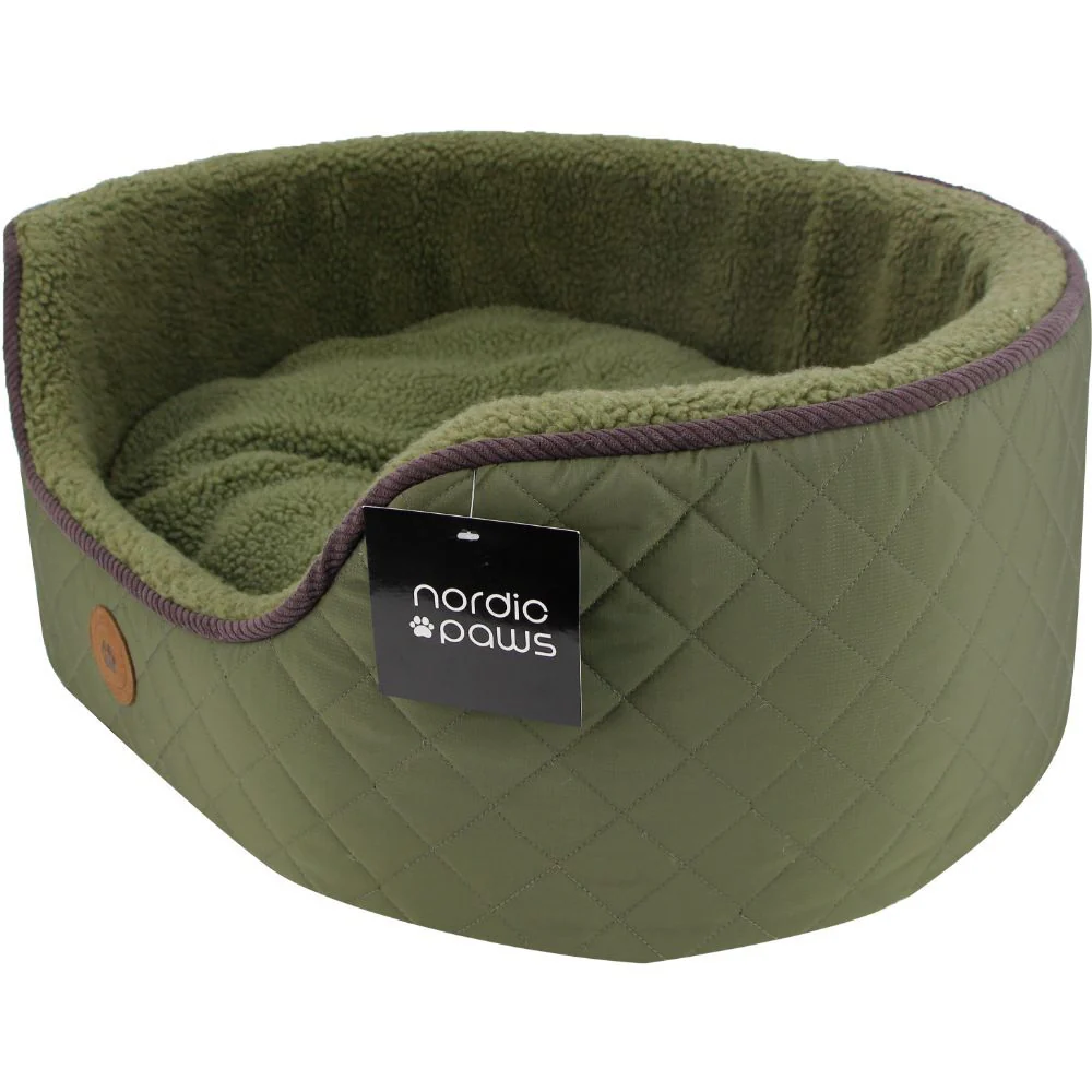 Hundeseng "Nordic Paws" Jagt Grøn, rund - Image 3