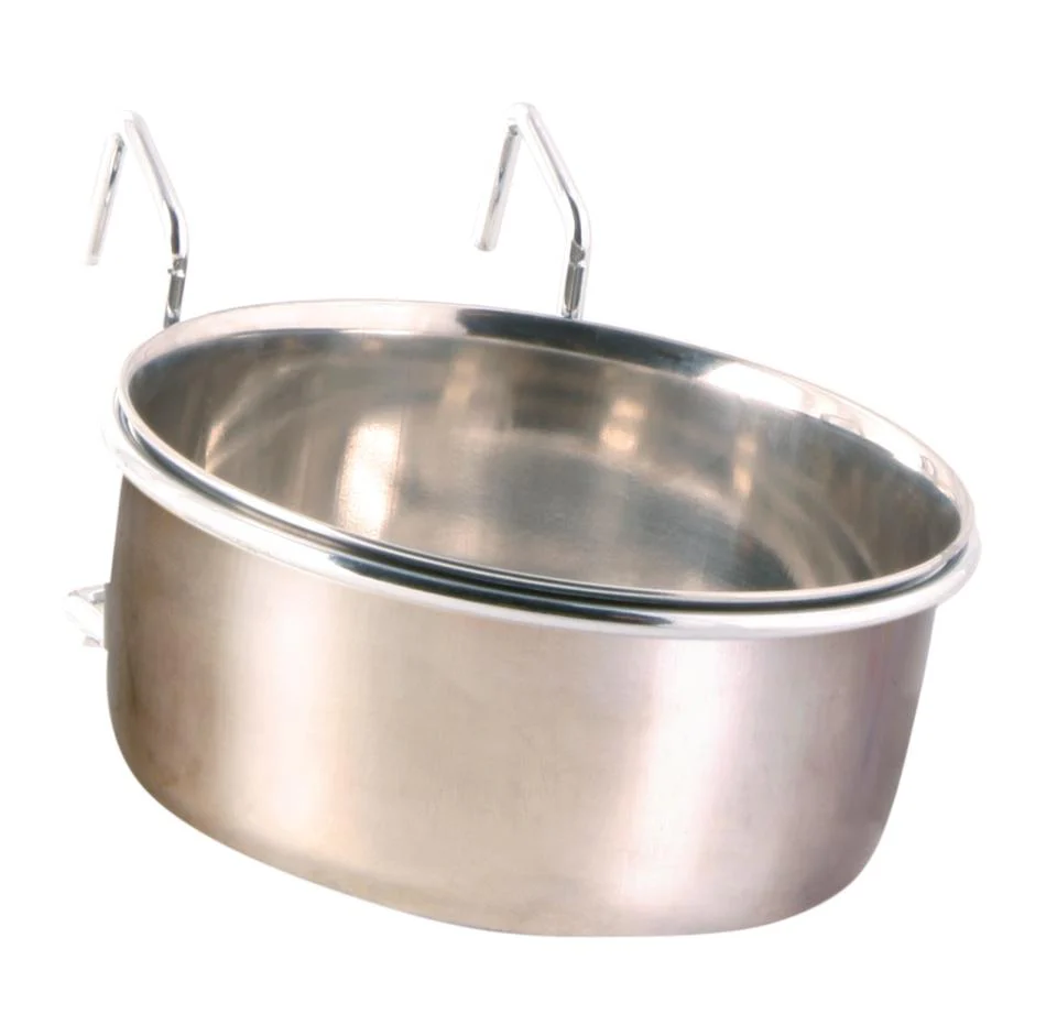 Stålskål med holder til fugle- eller gnaverburet - Image 3