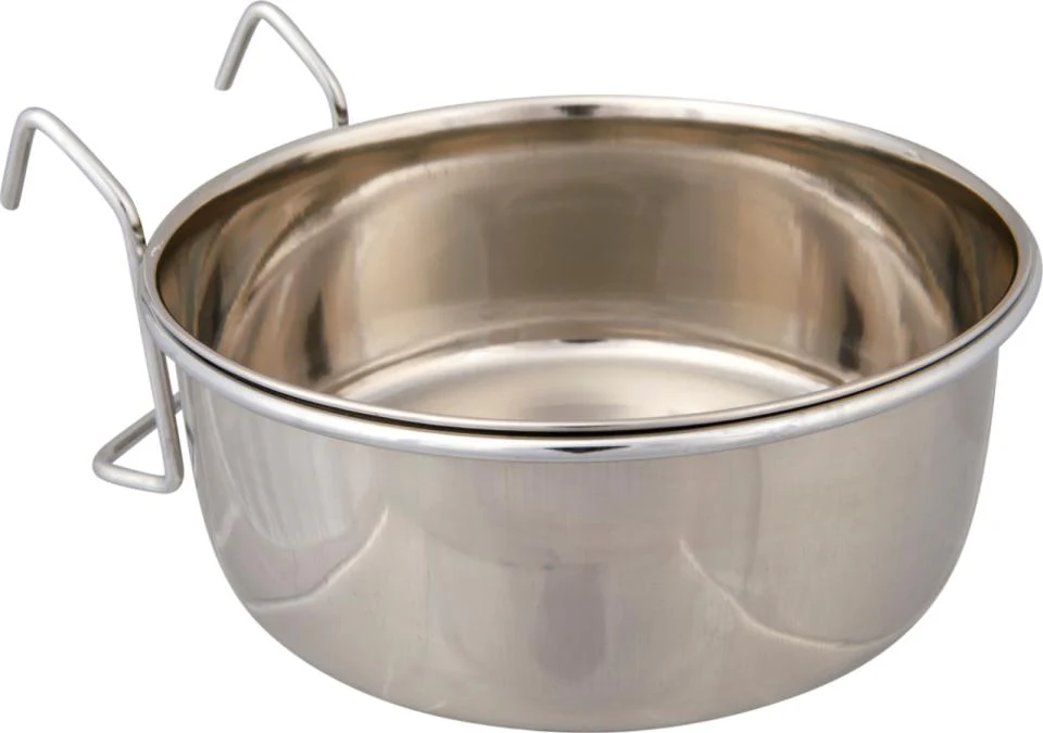 Stålskål med holder til fugle- eller gnaverburet - Image 4